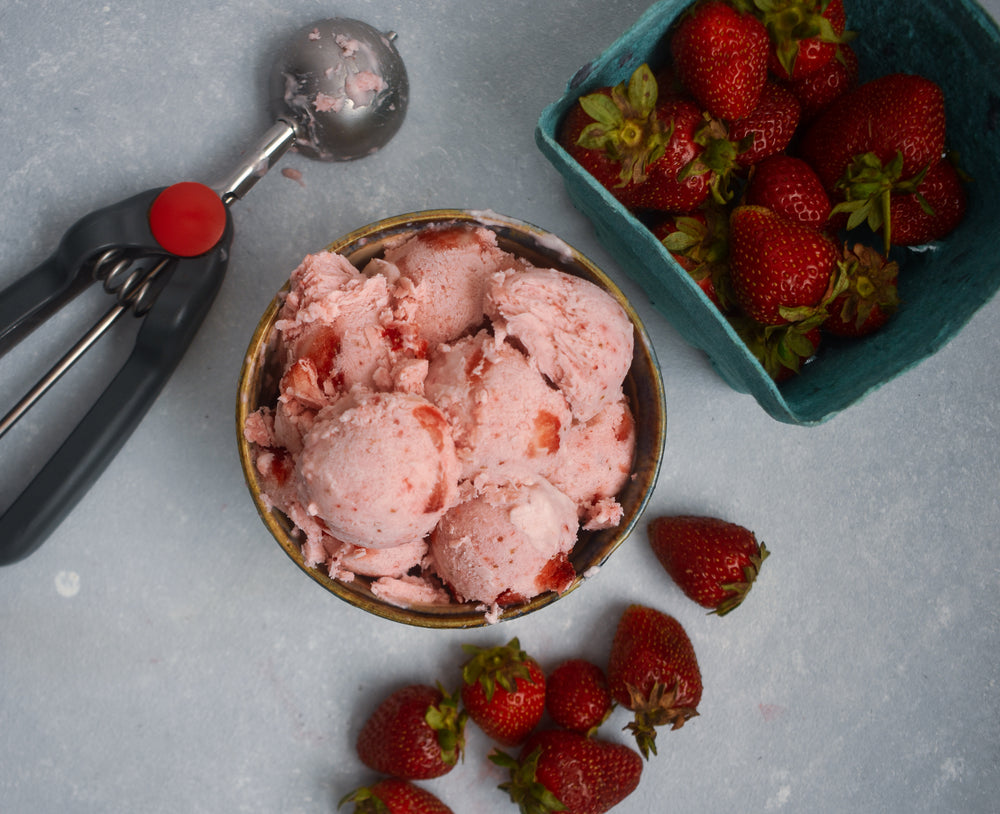 Dairy-Free Strawberry Vanilla Collagen Ice Cream