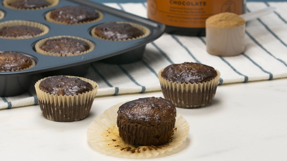 Chocolatey Bone Broth Collagen Paleo Muffins