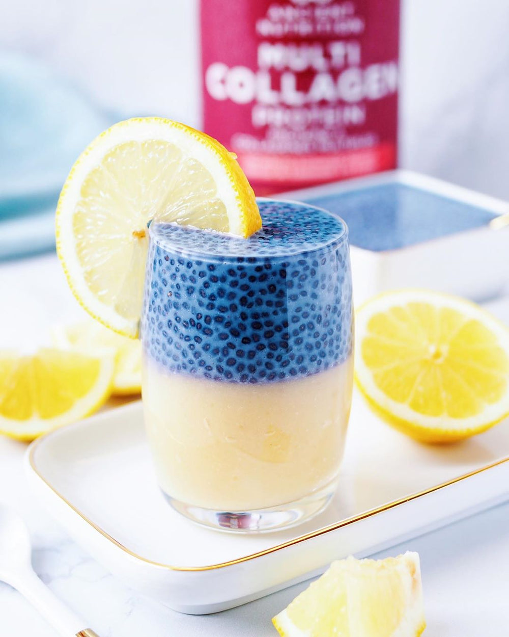 Lemon Curd Collagen Chia Pudding