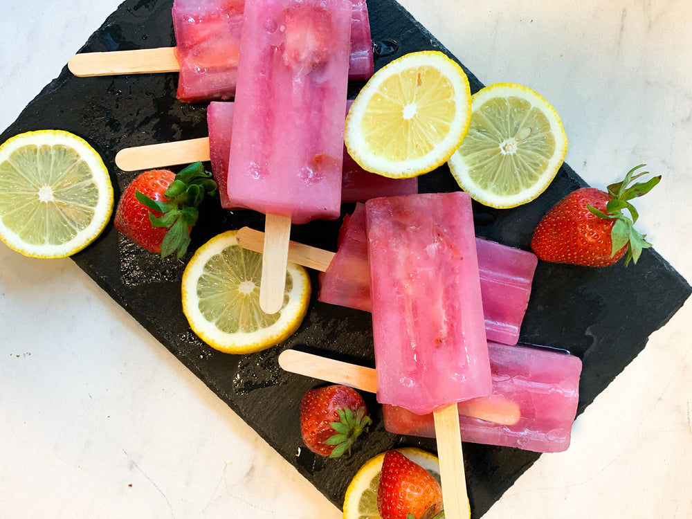 Strawberry Lemonade Collagen Popsicles