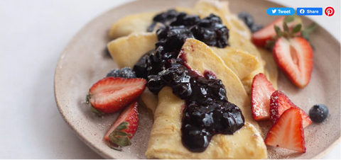 Collagen Crepes Recipe with Berry Compote